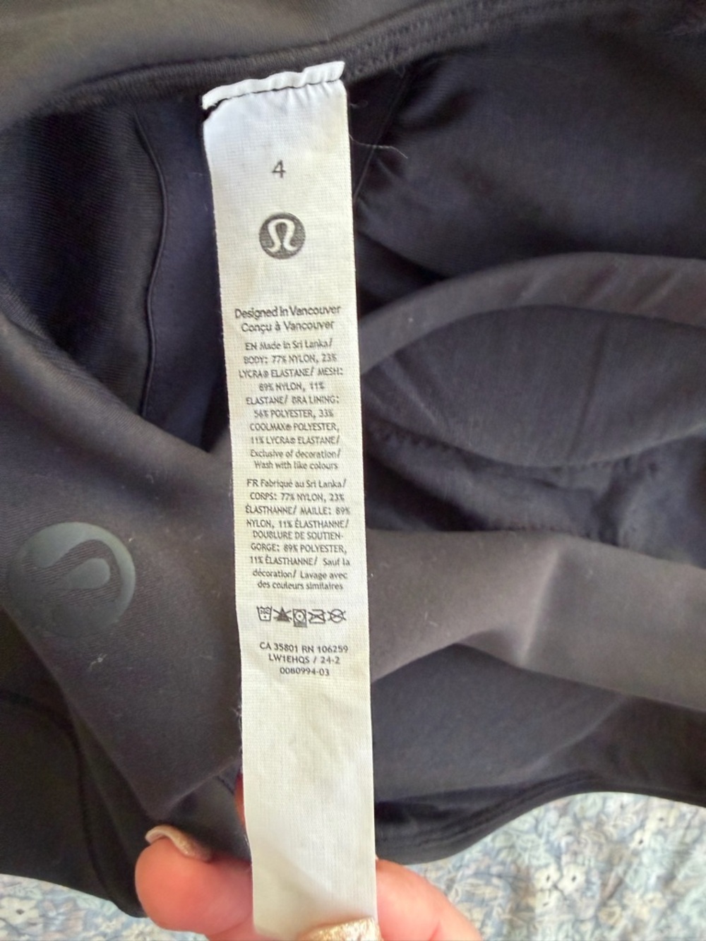 lululemon athletica Black Everlux Asymmetrical Tennis Tank - Picture 3 of 4